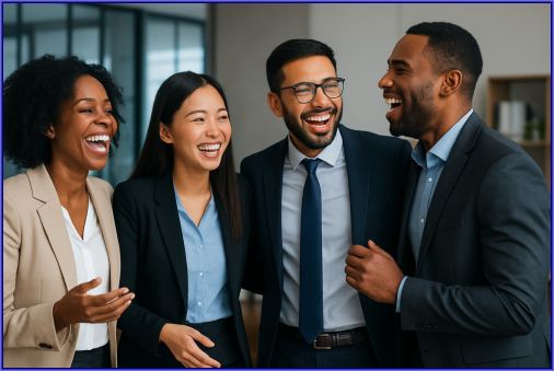 business professional team excited to work together